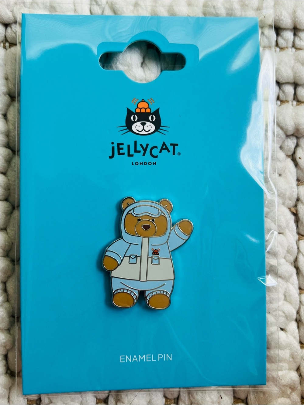 AUTHENTIC Jellycat Official Bartholomew Bear Snow Suit enamel pin- NEW